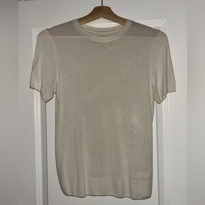 Cream Short Sleeve Sweater